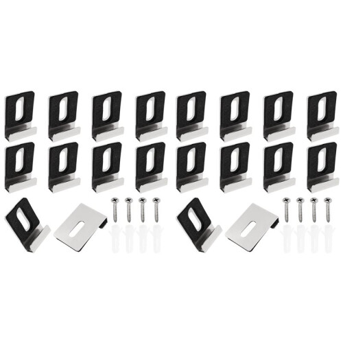 Kit da 20 Pezzi per Appendere Specchi Resistenti, Clip per Specchi Pesanti per Montaggio A Parete, Foro Singolo, Argento