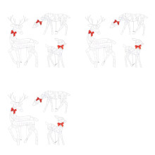 9PCS Handmade Iron ArtElk Deer Christmas Garden Decor &LED Light Glowing Glitter Reindeer Xmas Home Outdoor Yard Decor