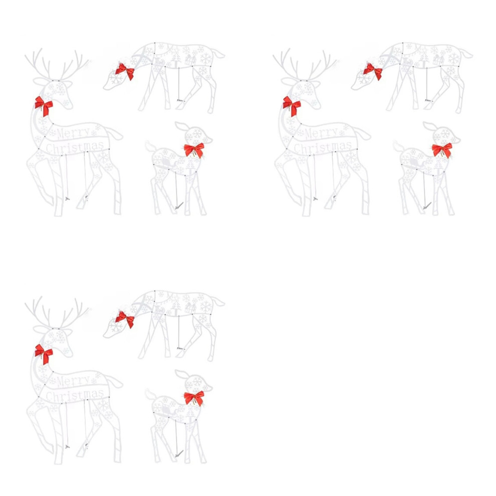 9Pcs Handmade Iron Artelk Deer Christmas Garden Decor &Led Glowing Glitter Reindeer Xmas Home Outdoor Yard Decor Light 6032646142602