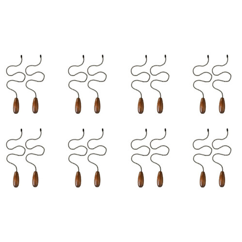 16 Pieces Ceiling Fan Chain Pulls Wooden Pull Chain Extension Pull Chain for Ceiling Light Lamp Fan Chain (Walnut Color) 1