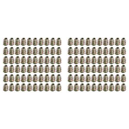 M4x10mm Thread Interface Screw Insert Nuts 120 Pcs for Wooden Furniture