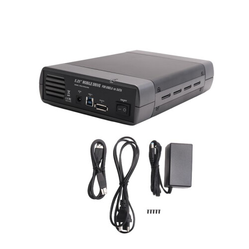 3X USB 3.0 DVD CD Case External HDD Mobile Box for 3.5 Inch  Enclosure ROM Burner EU Plug 1
