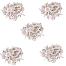 100 Pcs Plastic Heavy Wall Picture Frame Hooks Hangers 3-Pin Small White