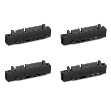 4 Uds SFF-8482 SAS Hembra A Macho 15 Pines Cabezal Curvo Adaptador de ÁNgulo de 90 Grados Convertidor para Cable de Placa Base