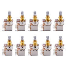 10X Guitar Pots 500K Short Split Shaft Audio Taper Push/Pull Potentiometer