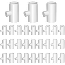 1/2 Inch Chicken Waterer Tee Fittings, LeakResistant PVC Poultry System Parts, 40PCS Durable Connectors