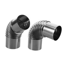 2pcs Stainless Steel Camping Stove Pipe Elbow Set, 45 and 90 Degree Flue Bend for Outdoor Use