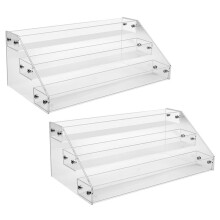 2X Support de CD en Acrylique Transparent Ă 3 Niveaux, Support de Rangement en Cascade pour CD