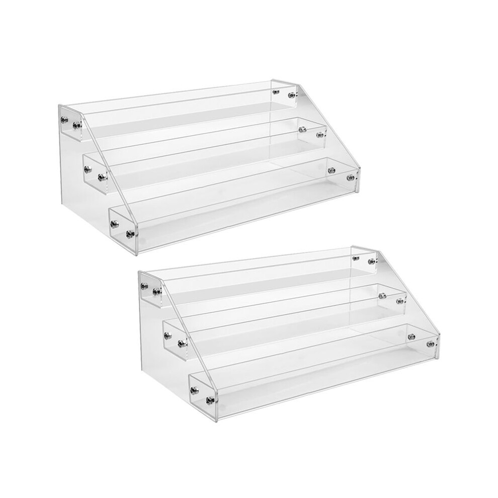 Semoic 2X 3 Tier Clear Acrylic Cd Holder Cascading Cd Storage Rack