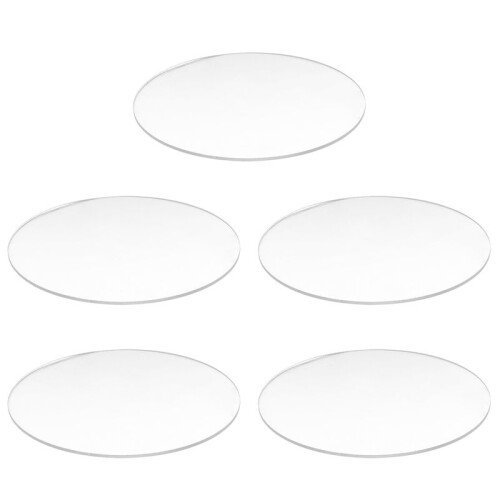 5X Transparent 3mm Thick Mirror Acrylic Round Disc Diámetro:100mm