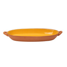 Dexam Sintra Glazed Terracotta Oval Baking Dish Ochre