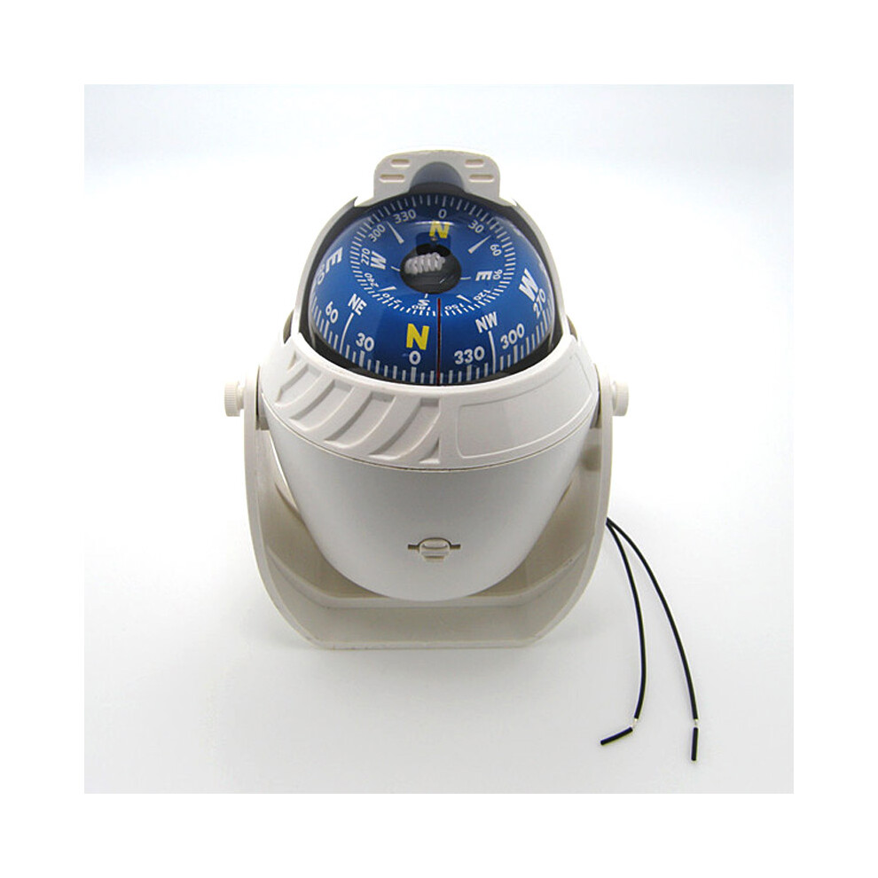 (White) Abs Led Marine Compass For Boats White 6957086366084