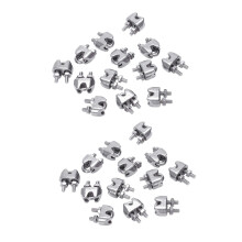 24Pcs de 2mm 1/16 Pouces de Clip de Fixation de Cable en Acier Inoxydable