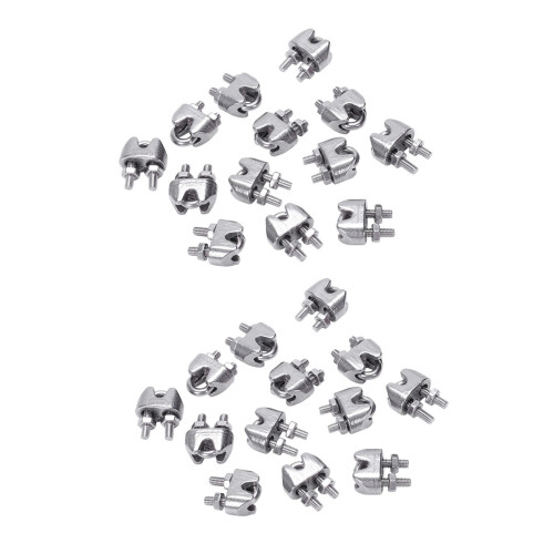 24Pcs de 2mm 1/16 Pouces de Clip de Fixation de Cable en Acier Inoxydable