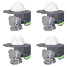 8 Stück Sonnenschutz-Schutzhelm, Nackenschutz, Hohe Sichtbarkeit, Volle Krempe, Netz-Sonnenschutz und Halstuch, Bandana, Gesichtsschal A