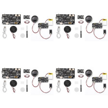 4X Opneembare Geluidsmodule met MP3-Download TYPE-C voor Geschenkdoos, Kerst-, Verjaardagskaart, Muziekomslag, Muur met Batterij