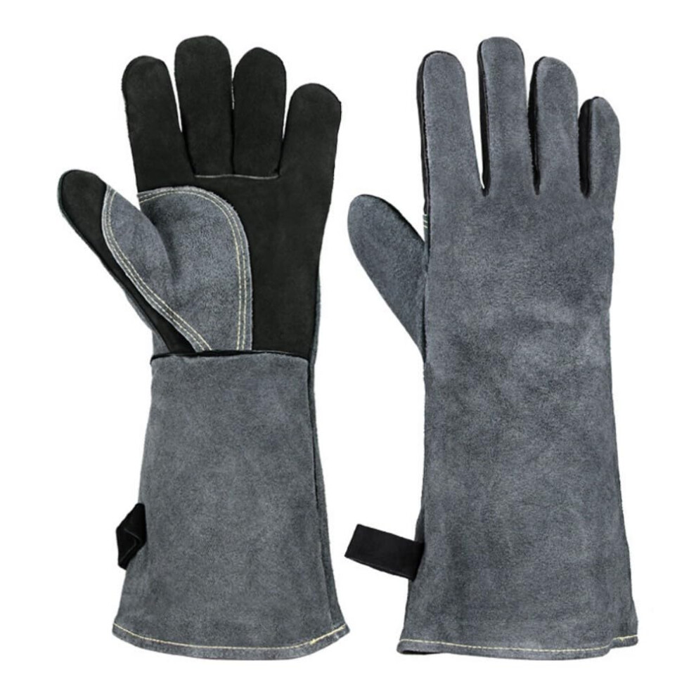 Bbq Heat Resistant Gloves 932F Leather Welding Gloves With Extended 16 Inch Forearm Protection 9053599687306