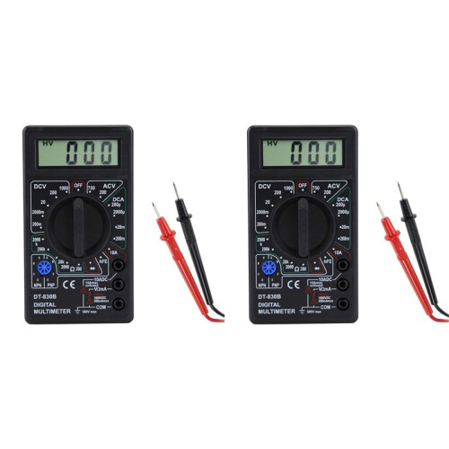 2X DT830B /AC LCD Digital Multimeter 750/1000V Voltmeter Ammeter Ohm Tester High Safety Handheld Meter