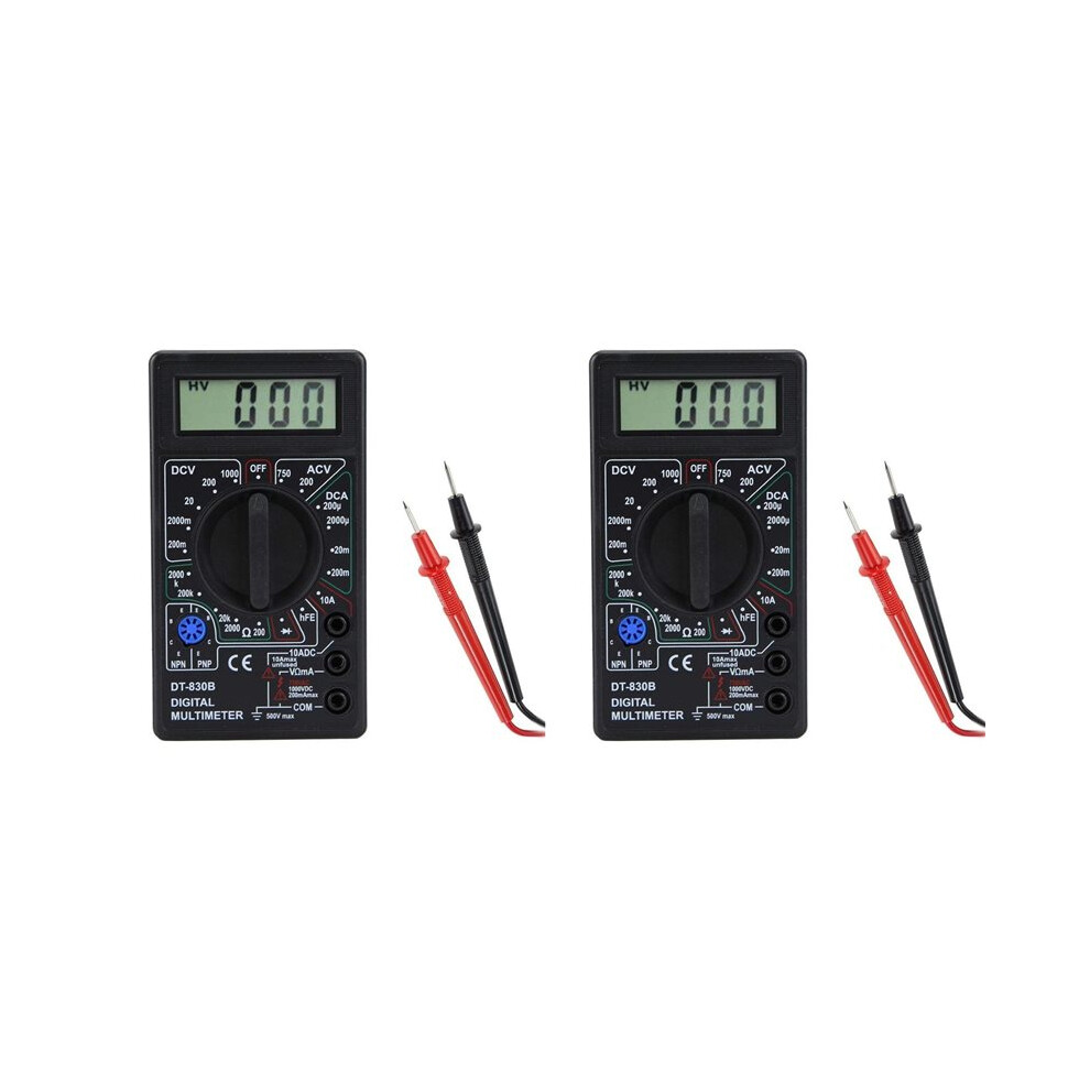 2X Dt830b /Ac Lcd Digital Multimeter 750/1000V Voltmeter Ammeter Ohm Tester High Safety Handheld Meter 6031732480505