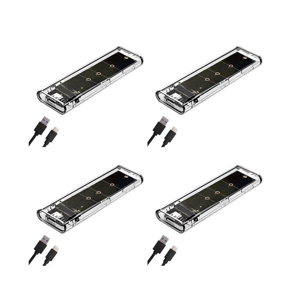 4X M.2 Ngff Dual Protocol Ssd Case Clear Usb Typec 10Gbps Pci-E M2 Ssd Transparent External Enclosure Hard Disk Box 6034019135037