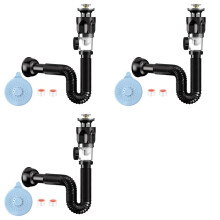 3X Tuyau de de Déodorant, Tuyau de Drainage, Accessoires de Lavabo, Anti-Fuite, Kit de Drainage de Lavabo de Salle de Bain