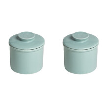 2X Ceramic Butter Crock with Lid - French Style Butter Keeper for Spreadable Butter, Dishwasher Safe,Butter Storage Tank