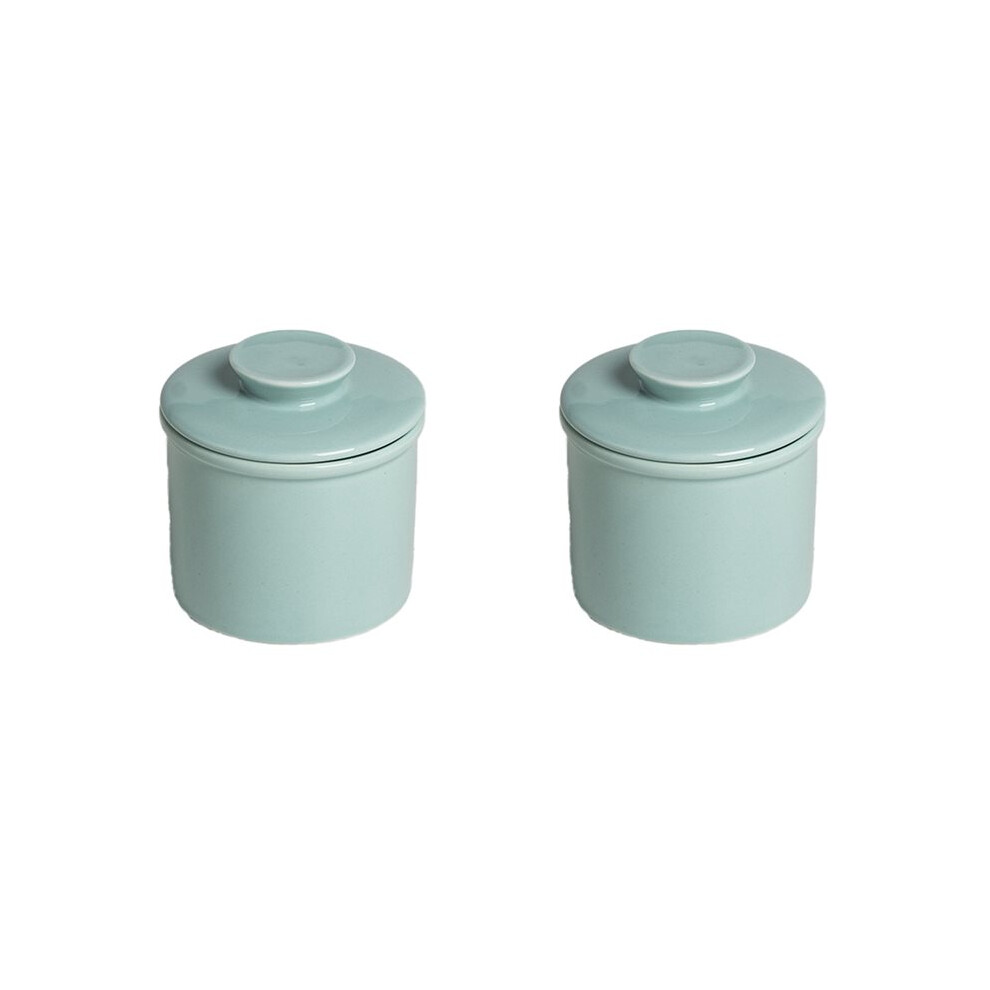 2X Ceramic Butter Crock With Lid - French Style Butter Keeper For Spreadable Butter, Dishwasher Safe,Butter Storage Tank 6031075256096