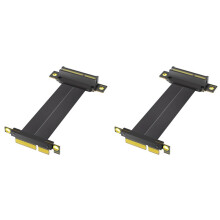 2X PCI-E PCI Express 4.0 4X Extension Cable ( Dual Vertical 90 Degree Direction)