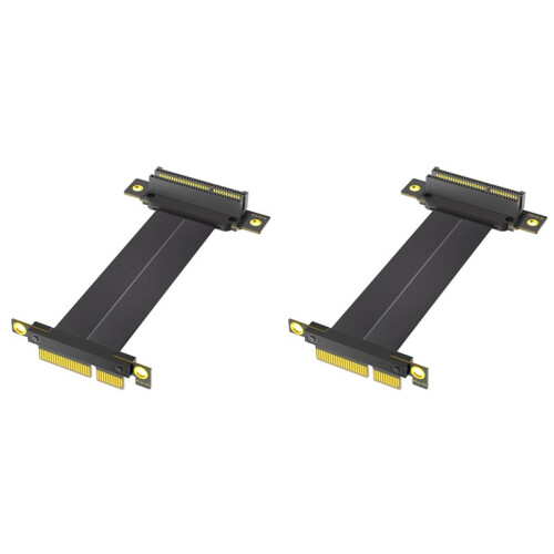2X PCI-E PCI Express 4.0 4X Extension Cable ( Dual Vertical 90 Degree Direction)