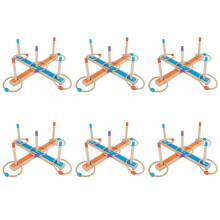 6X Ring Toss Toy Set Kids Outdoor Throwing Ring Game 3-12 Years Kids Outdoor Games Wooden Ring Throwing Tape