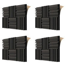 24 StüCk Selbstklebende Akustikschaumstoffplatten, 12 X 12 X 2 Zoll Schallabsorbierender Schaumstoff, Schalldichter Schaumstoff für Aufnahmestudios,
