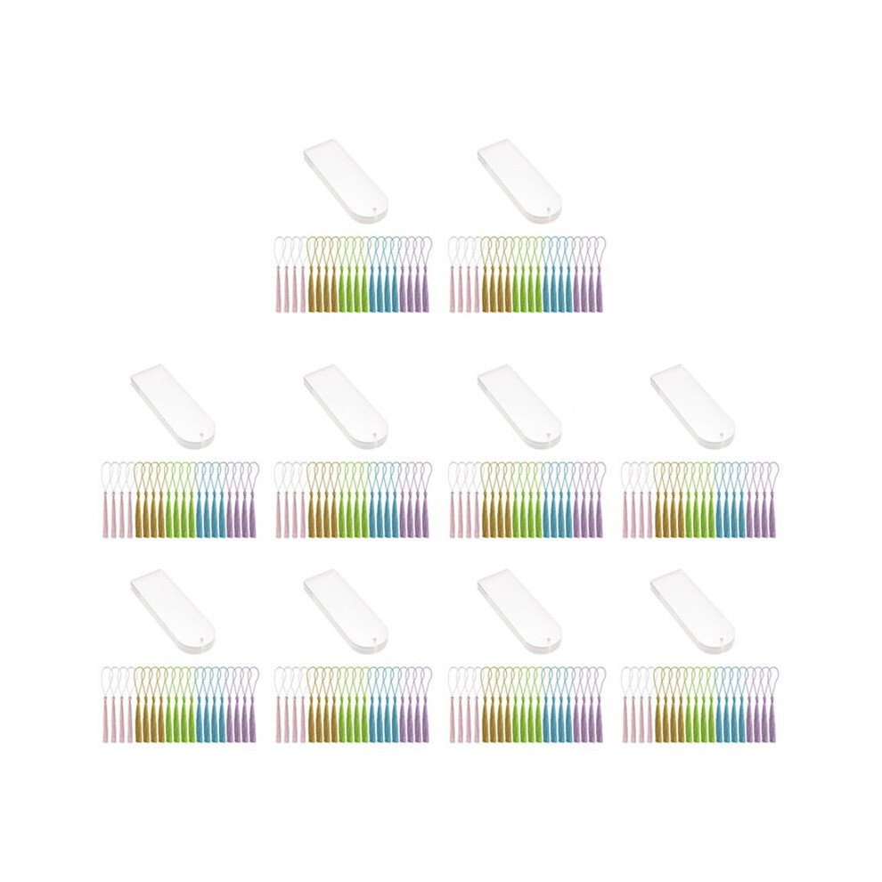 Blank Clear Acrylic Bookmarks 200Pcs Rectangle Transparent Acrylic Book Markers With 200Pcs Small Bookmark Tassels 6031917116120