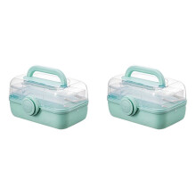 2X Sewing Kit Box for Adults Beginners Sewing Kits Accessories Home Sewing Box Stitching Repair Kit Compartments Box S