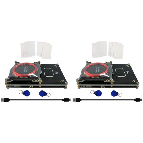 2X Verbesserter 512k Proxmark3 Easy V3.0 RDV4 Memory ID M1 IC Eingebauter RFID-Kartenleser Integrierter Antennen-Decryptor-Decoder