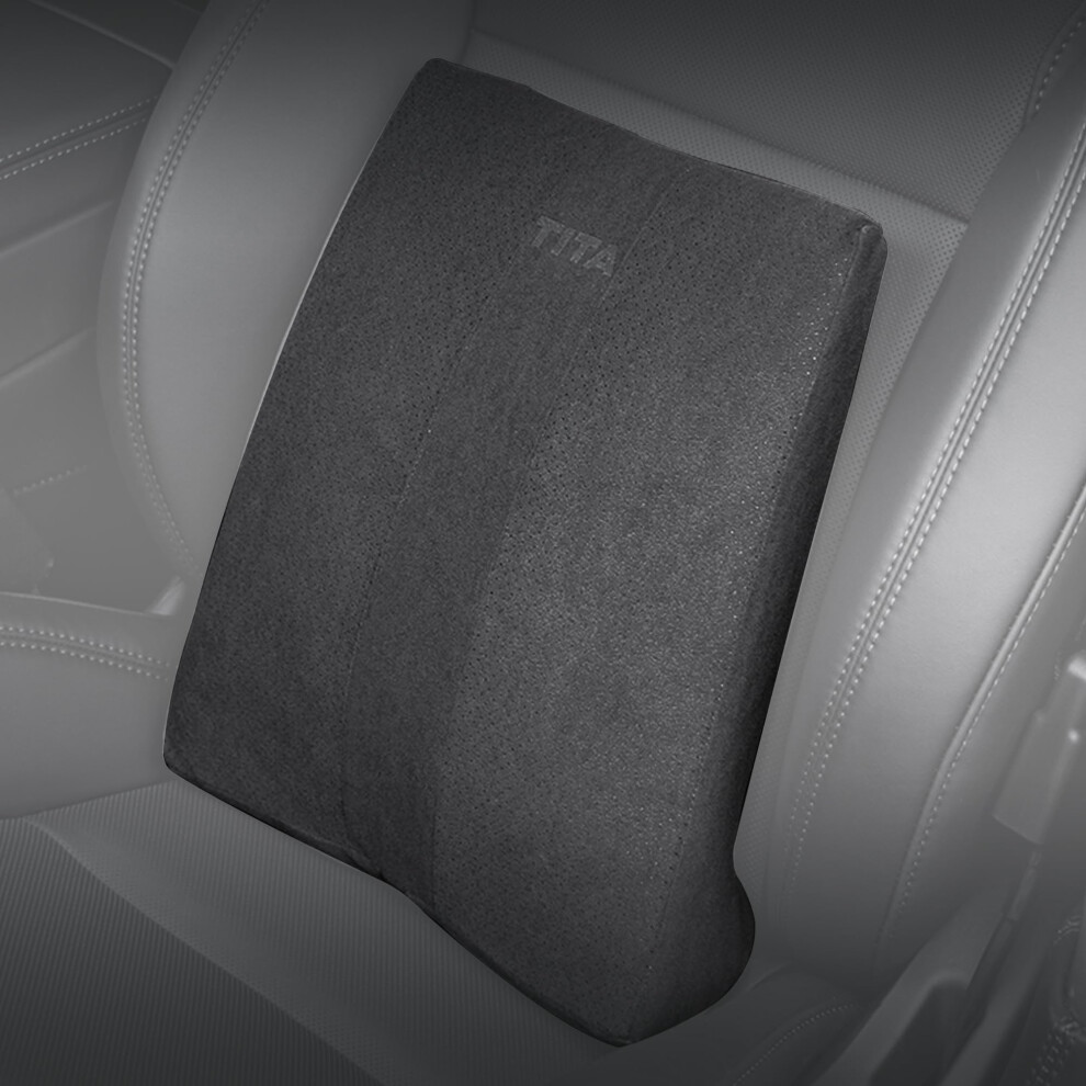 Grey Lumbar Support Pillow With Memory Foam Comfort, Height Adjustable, Ergonomic Fit For All Tesla Models,