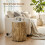 Homcom HOMCOM Concrete Side Table Tree Stump End Table for Indoor Outdoors Natural 3