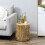 Homcom HOMCOM Concrete Side Table Tree Stump End Table for Indoor Outdoors Natural 6