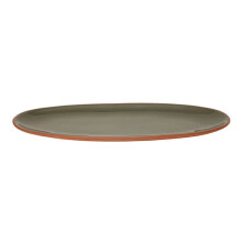 Dexam Sintra Glazed Terracotta Oval Serving Platter Olive Green