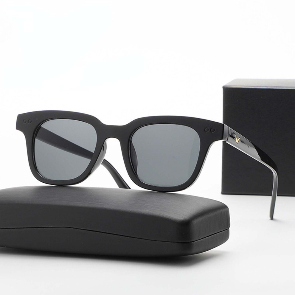 Zhouq-Outdoors (Black Frame Gray) Trendy Retro Jelly Color Square Frame Sunglasses For Men & Women
