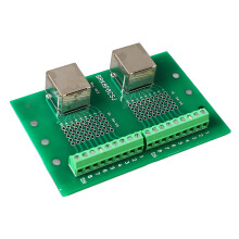 Dual RJ45 Ethernet Breakout Board with Dual Network Ports, DIN Rail Mount
