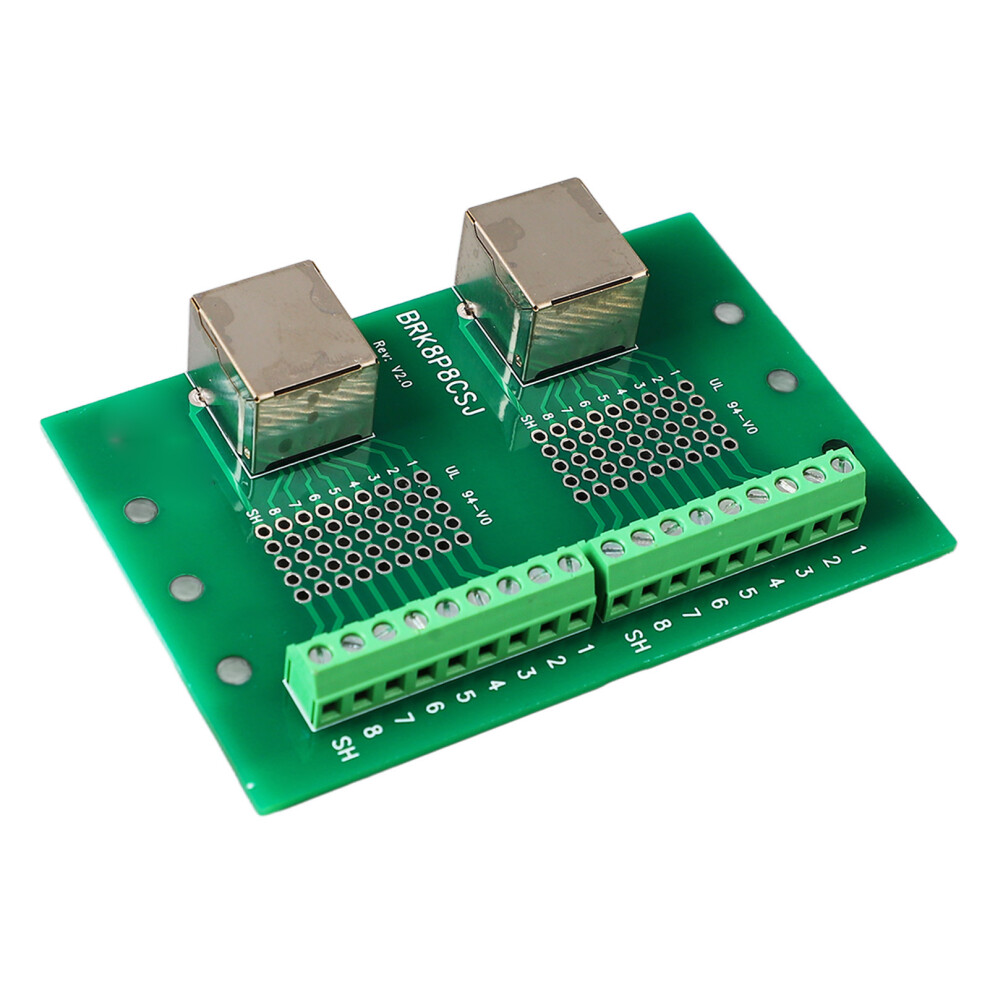 Dual Rj45 Ethernet Breakout Board With Dual Network Ports, Din Rail Mount 4661389708503