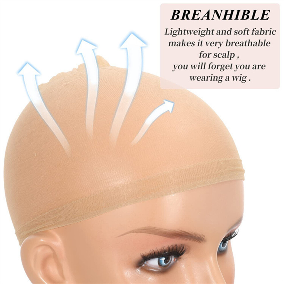 Roc-Electron Beige (100Pcs) Stretchable Wig Cap, 8-100Pcs