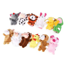 (White) 6pcs Velvet Finger Puppet Set for Kids
