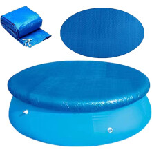 10ft Round Above Ground Pool Cover with Debris Protection, Solar Heat Retention and Drawstring Closure