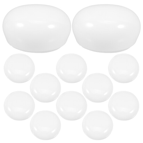 12Pcs White Plastic LED Lamp Shade Covers - Round Bulb Diffuser Parts
