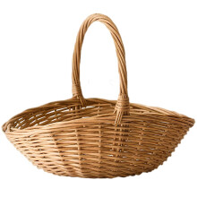 Small Oval Wicker Basket with Handle for Storage, Shopping, Gardening, Gifts and Easter