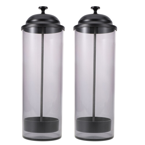 2Pcs Plastic Straw Dispenser for Home Kitchen, Gray Countertop Storage