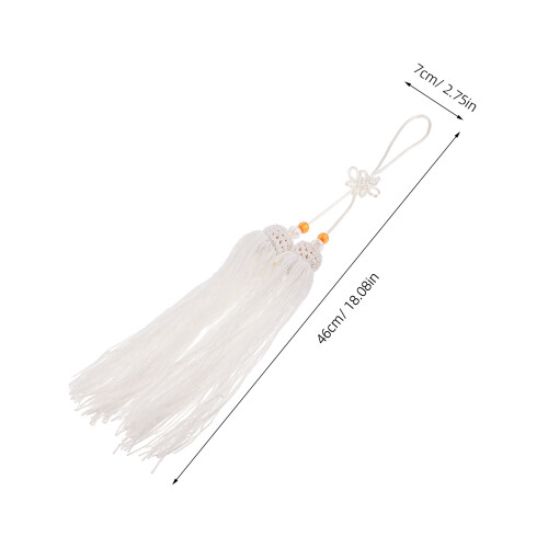 White Drama Sword Tassel Silk Martial Arts Practice Accessory 2