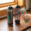 2Pcs Plastic Straw Dispenser for Home Kitchen, Gray Countertop Storage 6