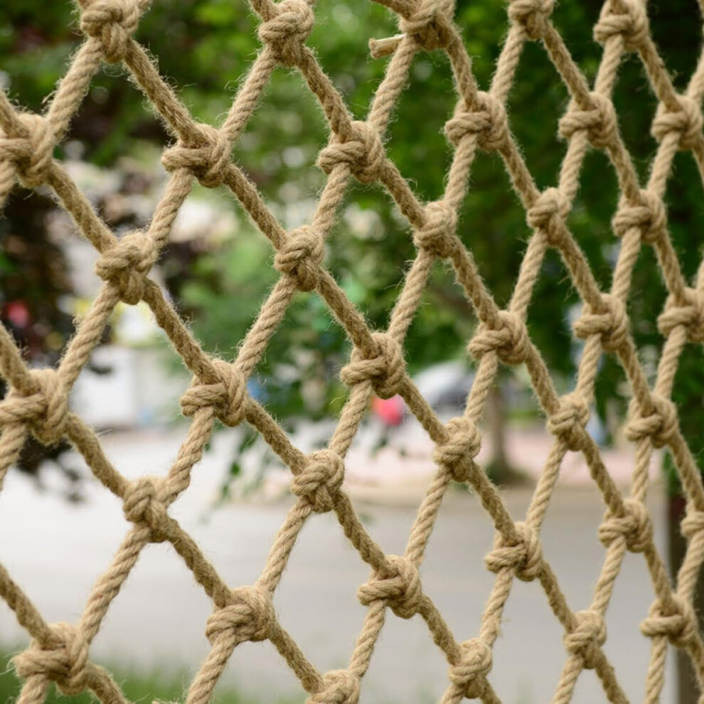 Jute Hemp Climbing Rope Net 1.5M X 5M For Outdoor Playground Tree House, Weatherresistant And Secure Double Knot Design 9771547946601